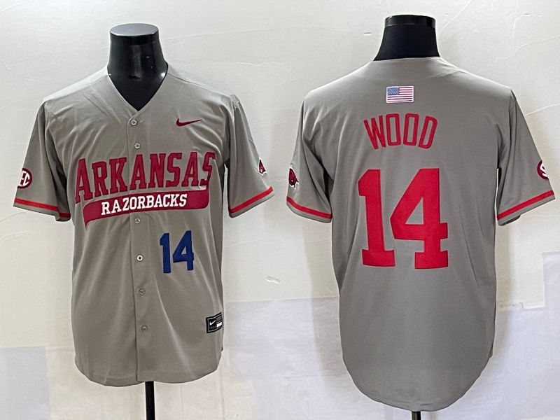 Men 2025 Alabama Crimson Tide #14 Wood Grey Nike Joint Name Nike NCAA Jersey style 3->ncaa teams->NCAA Jersey
